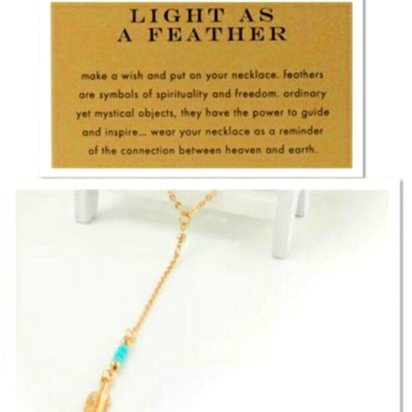 Gold Tassel  Feather Necklace with Accent Beads - Picture 4 of 4